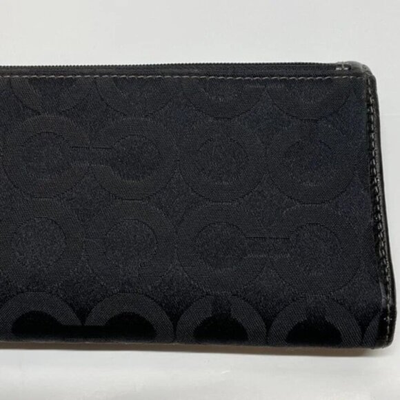 Coach Madison Op Art Flap Wallet Signature Black Canvas 43641 Checkbook EUC - Picture 5 of 16